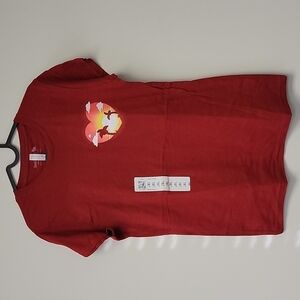 Tee Turtle red tropical sunset graphic t-shirt top XL